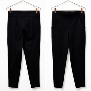 Betabrand Dress Pant Yoga Pant Size M Long Black Ponte Tapered Leg Stretch Work